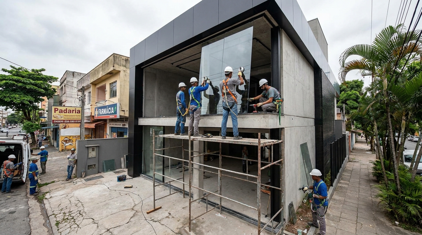 Fachada preta moderna em Maringá-PR